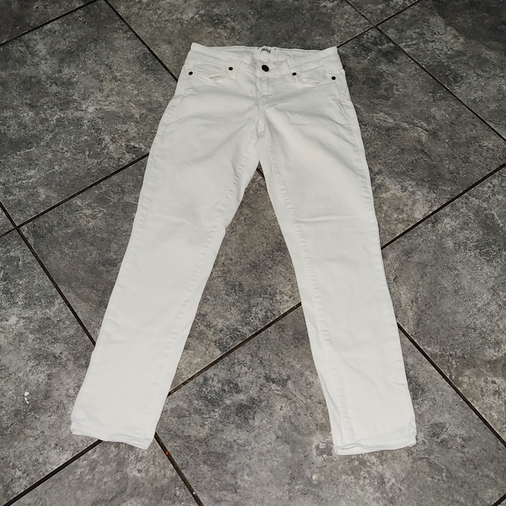 PAIGE White Kylie Cropped Jeans size 25 Inseam 27'